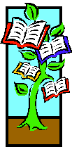 library books growing on a vine